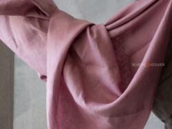 Tessuto per Biancheria da Letto in Lino Rosa Pesco per lenzuola sartoriali