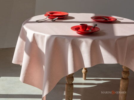 Tovaglie antimacchia tinta unita lino resinato rosa cipria