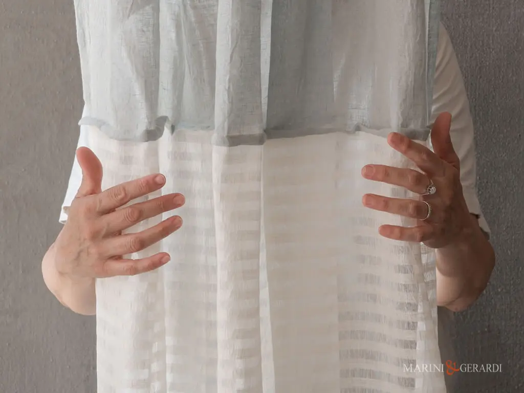 Tenda da interno moderne in combinazione lino a righe Tenda da interno moderne in combinazione lino a righe