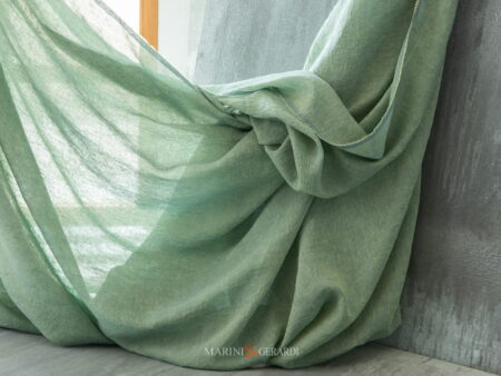 Tessuti per tende da interno lino stropicciato verde pistacchio