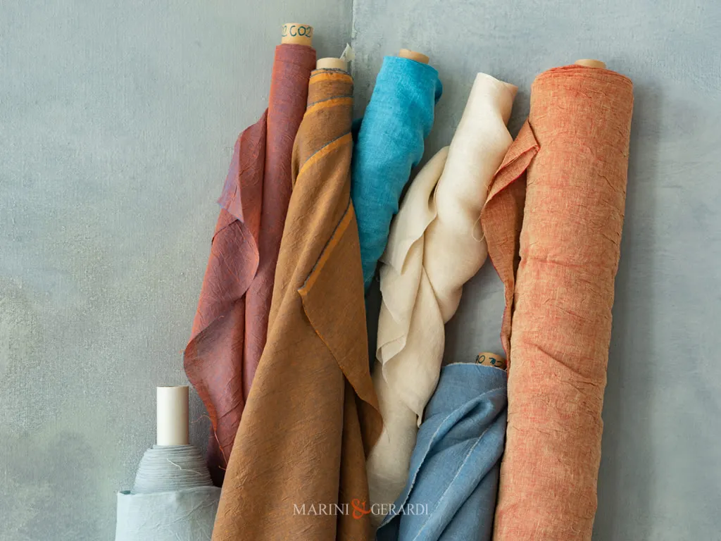 Tessuto tendaggi per interni in lino stropicciato Tessuto tendaggi per interni in lino stropicciato - Marini&Gerardi