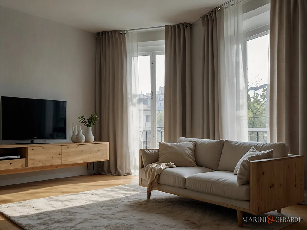 Tessuto in lino stropicciato per tendaggi interni soggiorno Tessuto in lino stropicciato per tendaggi interni soggiorno