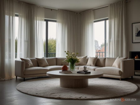 Eleganti tende arredo moderne in lino bianco