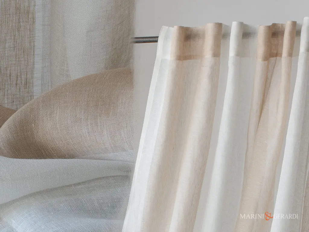 Tende camera da letto in lino con arricciatende Tende camera da letto in lino con arricciatende