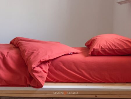 Sacco copripiumino singolo moderno in cotone rosso tamarindo