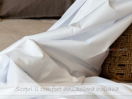 Percalle di cotone bianco ottico 500 fili Made in Italy