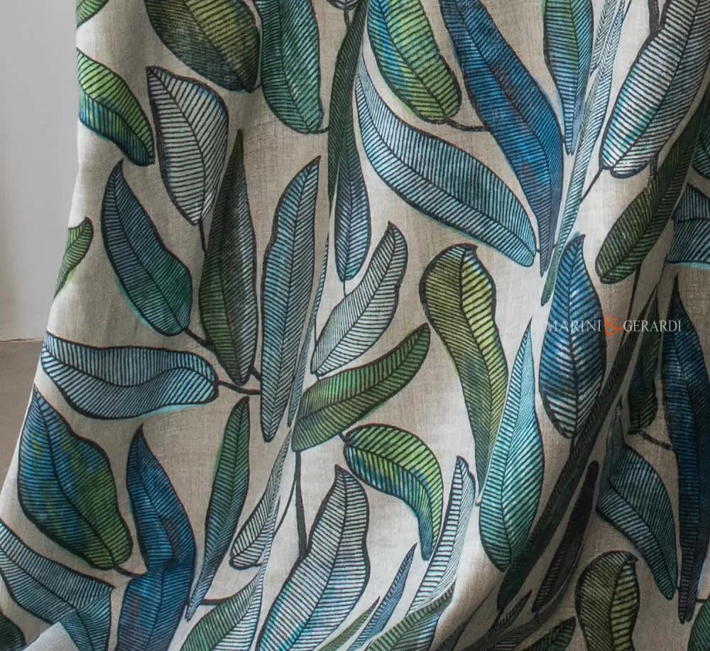 Tessuti pregiati per arredamento in lino verde tropicale Tessuti pregiati per arredamento in lino verde tropicale