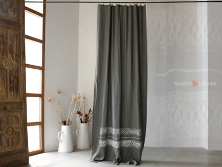 idee Tende Shabby Cucina in Lino moderne