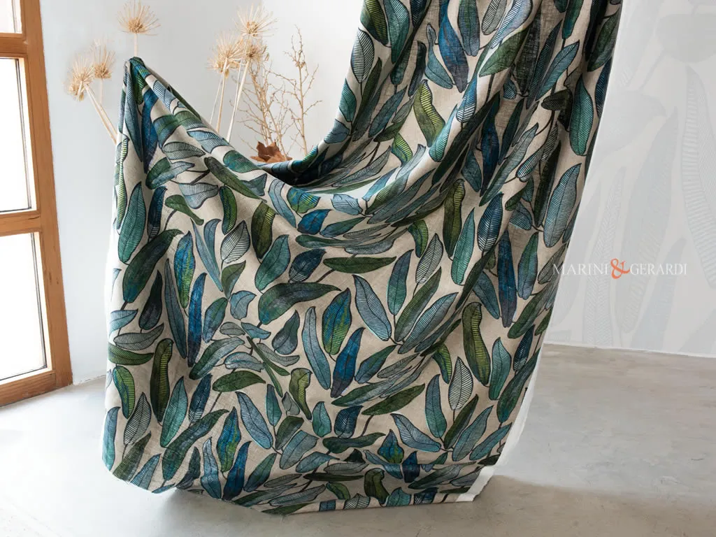 Eleganti tende moderne camera da letto verde tropicale ALDEBARAN - Tende per Camera da Letto Classica verde tropicale