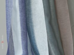 Tessuto lino leggero per tende righe verticali