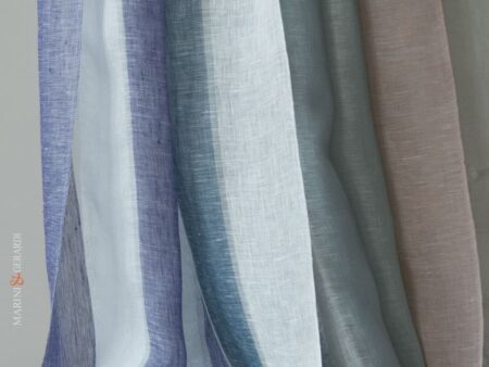 Tessuto lino leggero per tende righe verticali