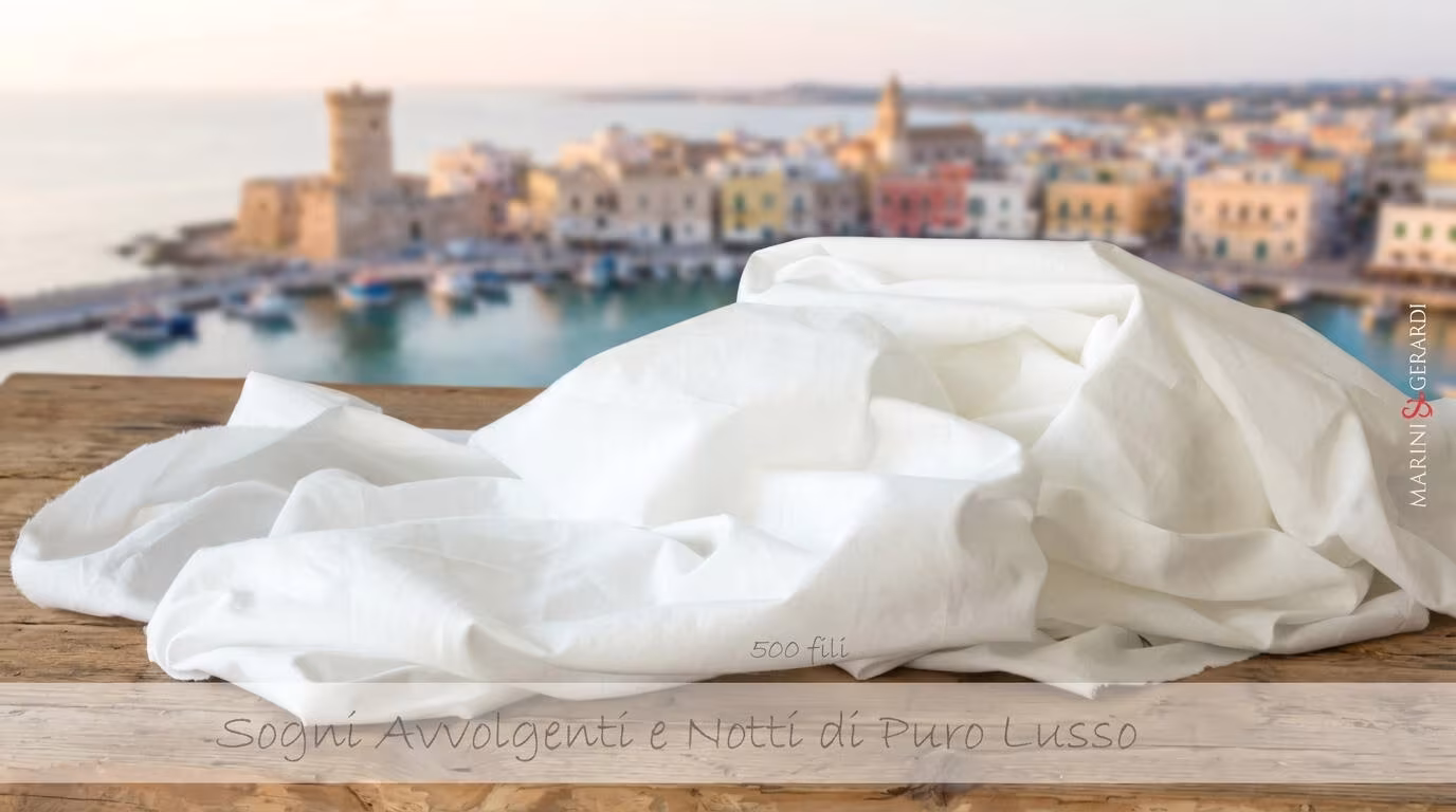Tessuto perrcalle di cotone lusso panna per biancheria letto vista mare Tessuto perrcalle di cotone lusso panna per biancheria letto vista mare