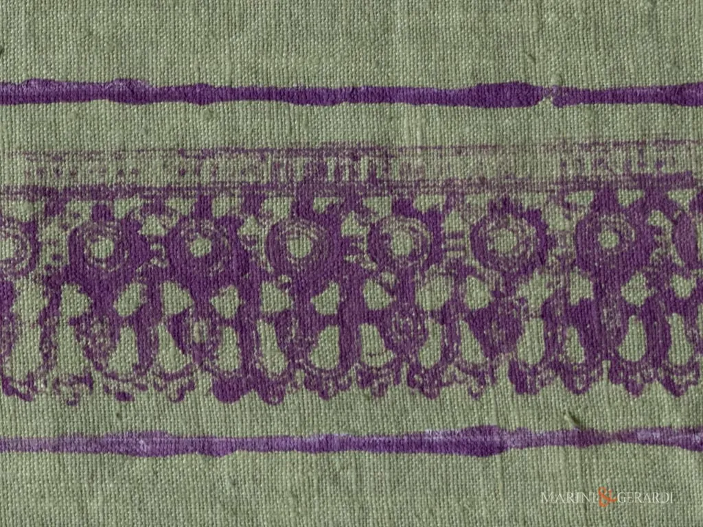 Tovagliette americane lino pistacchio gouache design viola Tovagliette americane lino pistacchio gouache design viola