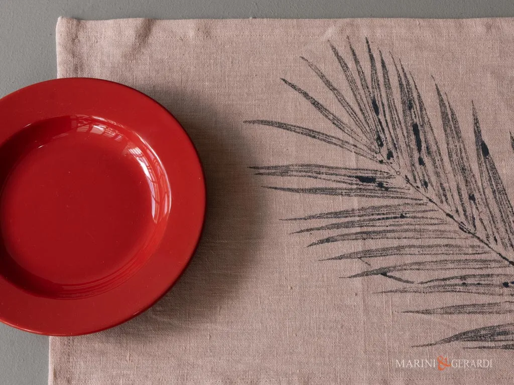 Tovagliette cucina all'americana shabby chic lino rosa Tovagliette cucina all'americana shabby chic lino rosa