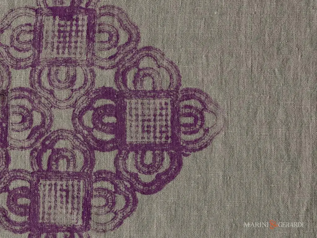 Tovagliette tavola lino caffellatte 2 pezzi design viola Tovagliette tavola lino caffellatte 2 pezzi design viola