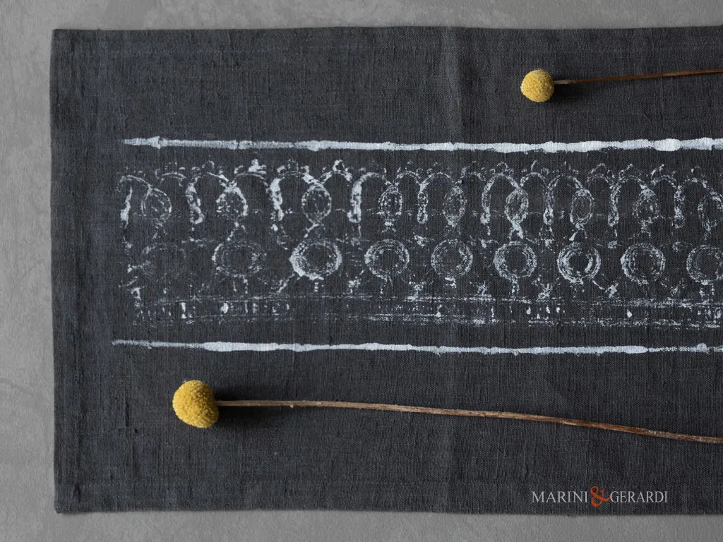 Tovagliette tessuto design in lino gngrigio antracite set 2 pz Tovagliette Colazione tessuto design in lino gngrigio antracite set 2 pz