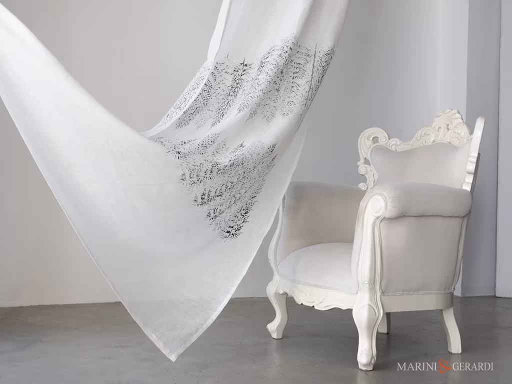Eleganti tende moderne camera da letto in lino AURA (mini) tendine lino a vetro numero 1 in eleganza e bellezza