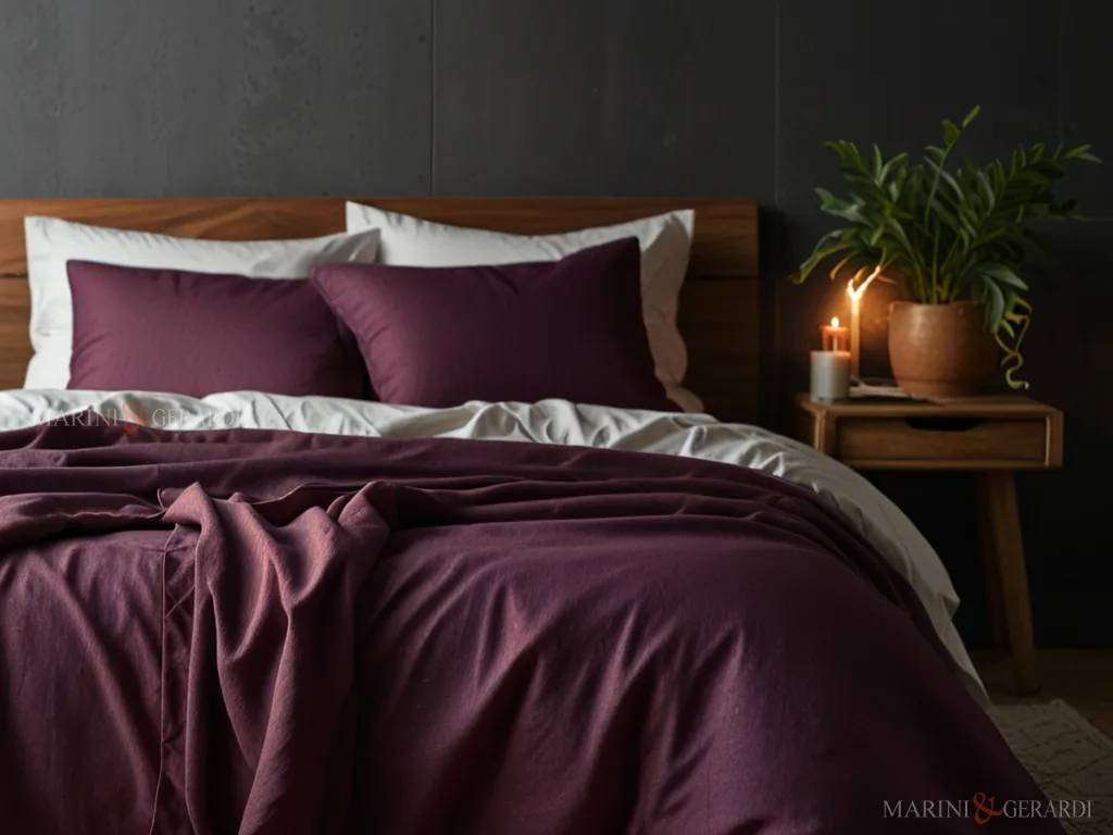 Misure piumini letto in cotone percalle bordeaux Misure piumini letto in cotone percalle bordeaux