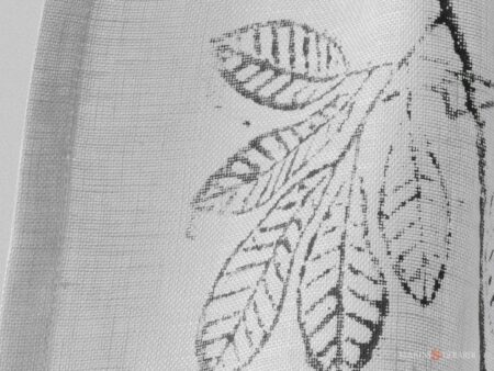 Tendine cucina in lino con foglie design