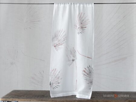 Tende da vetro per interni moderni in lino bianco design foglie