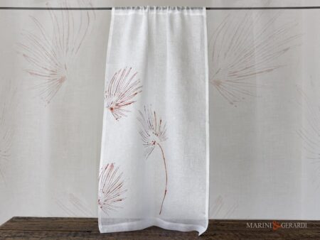 Tendine a vetro su misura in lino bianco