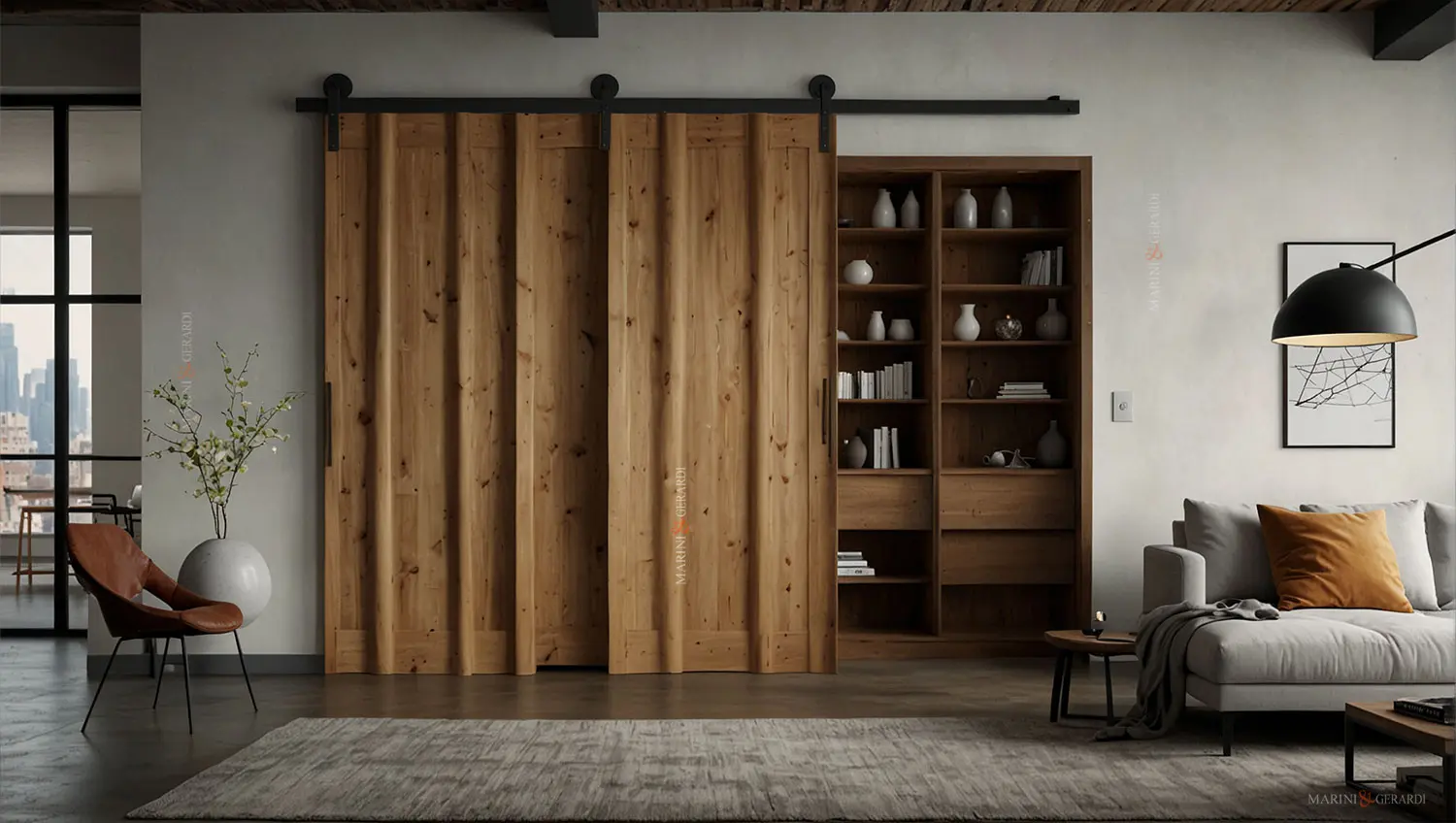 Porte scorrevoli interne in legno massello libreria Porte scorrevoli interne in legno massello libreria