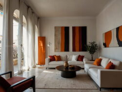 Tende da salotto moderne in lino arredo interni design