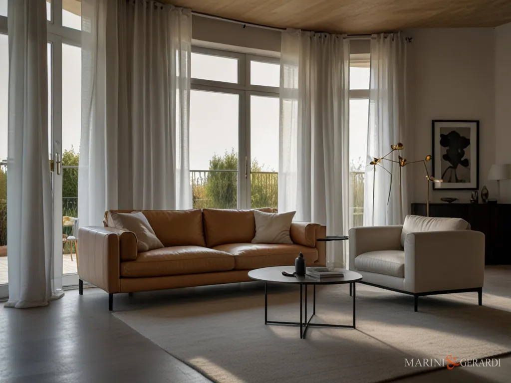 Tende moderne soggiorno eleganti in lino su misura Tende moderne soggiorno eleganti in lino su misura