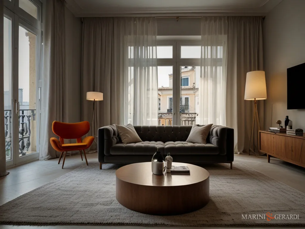 Tende su misura elegant soggiorno moderno in lino Tende su misura elegant soggiorno moderno in lino