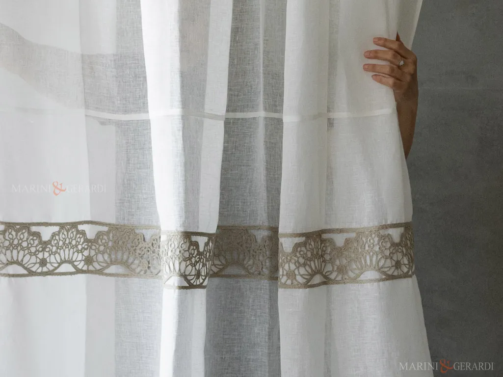 Eleganti tende in lino camera da letto classica Eleganti tende in lino camera da letto classica