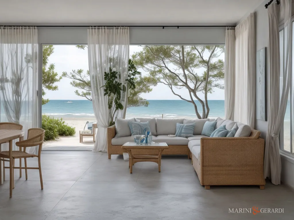 Idee appartamento al mare tende in lino soggiorno Idee appartamento al mare tende in lino soggiorno