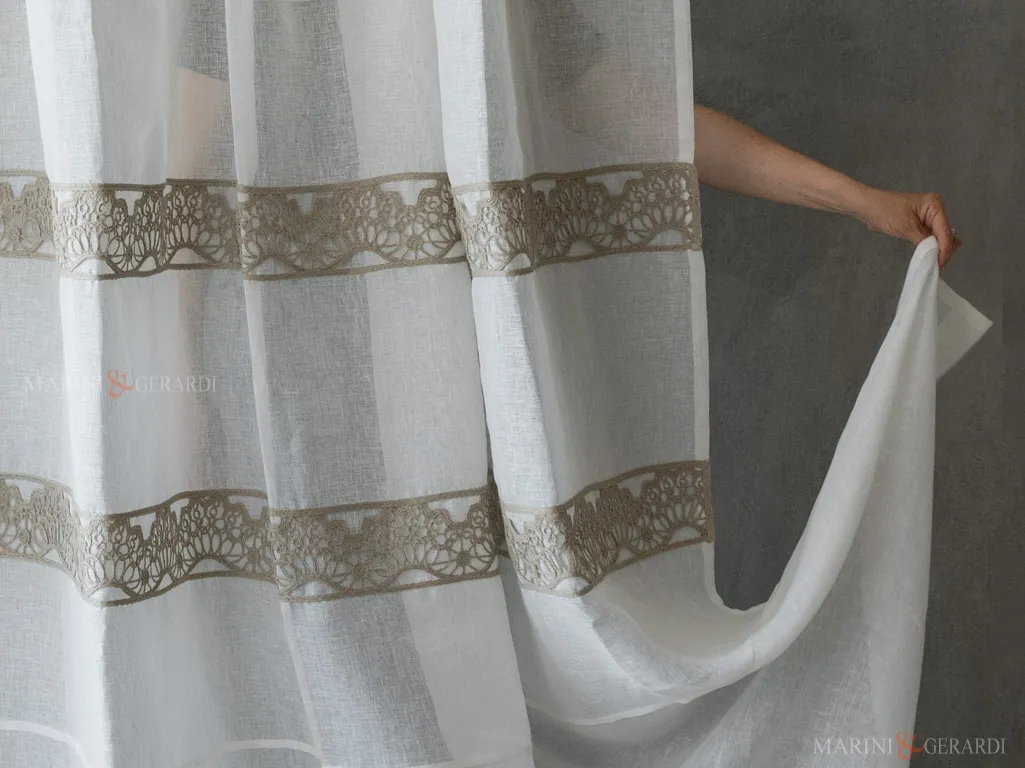 Tende per camera da letto classica Tende per camera da letto classica - Tende in Lino Ricamate