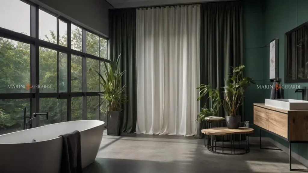 Bagno stile nordico con vasca freestanding bianca Bagno stile nordico con vasca freestanding bianca