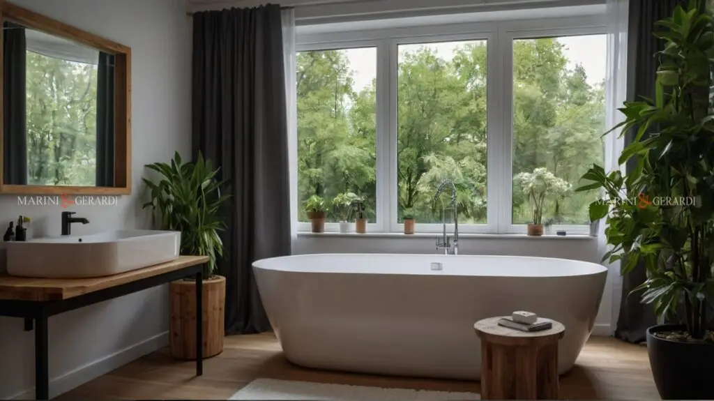 Bagno stile nordico lavabo specchio vasca freestanding Bagno stile nordico lavabo specchio vasca freestanding