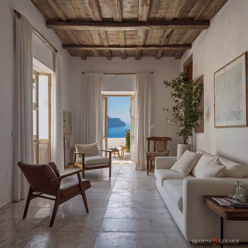 Casa vacanze porto cesareo soggiorno divano tende in lino Casa vacanze porto cesareo soggiorno divano tende in lino