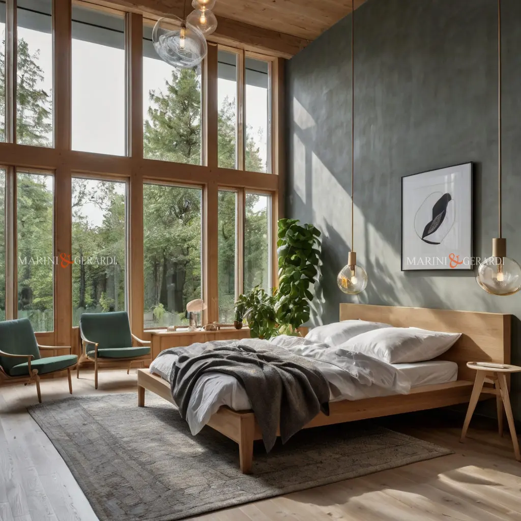 Stile nordico stanza da letto in legno lenzuola bianche in lino Stile nordico stanza da letto in legno lenzuola bianche in lino