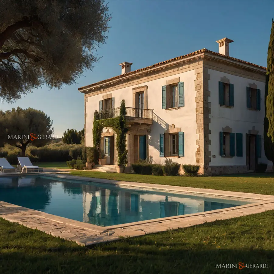 Elegante bella casa in campagna in pietra bianca Elegante bella casa in campagna in pietra bianca