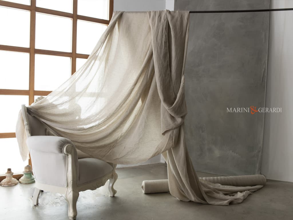 Garza di lino per tende colore ecru