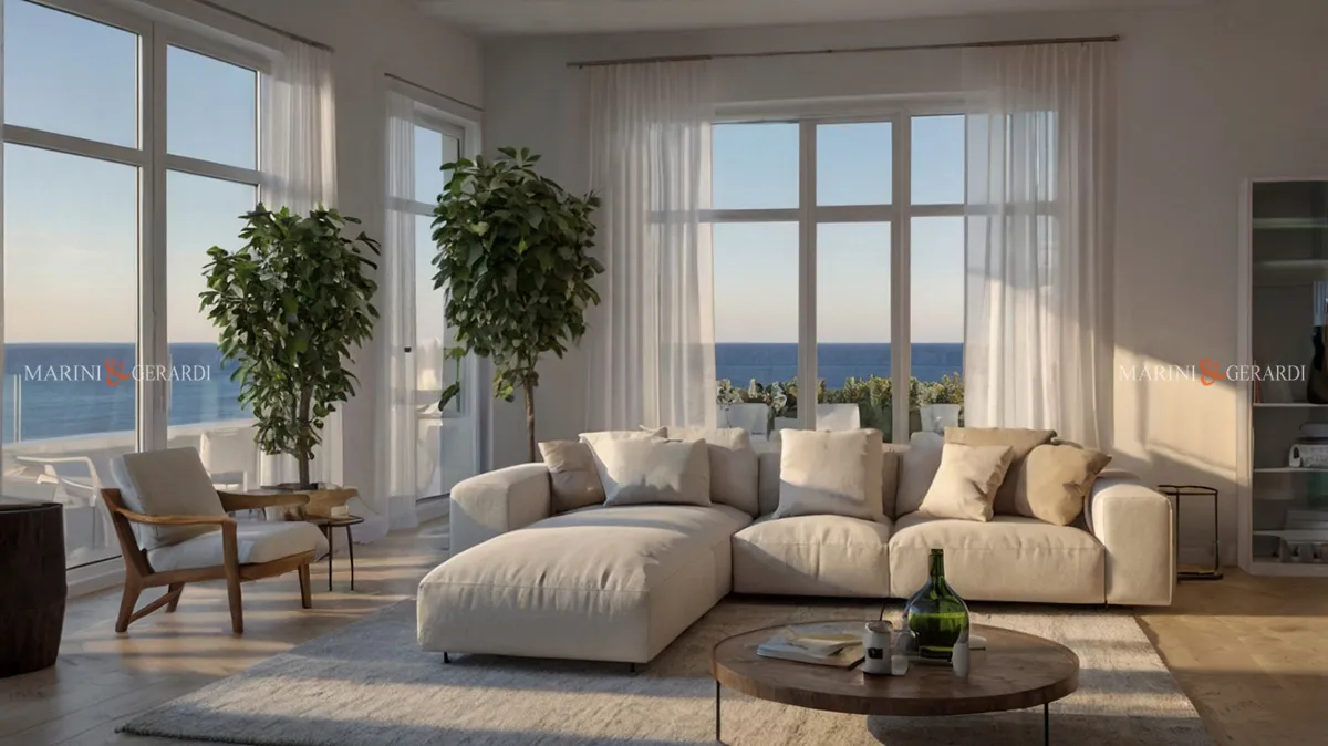 Tende su misura soggiorno in lino bianco Tende su misura soggiorno in lino bianco