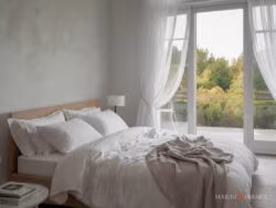 Tenda garza di lino stanza da letto biancheria in lino bianco