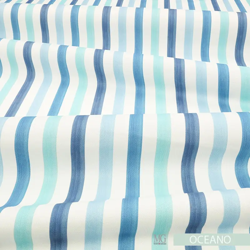 Tessuto a righe di cotone oceano cameretta bimbo Tessuto a righe di cotone oceano cameretta bimbo
