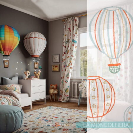 Tende per cameretta bambina in Cotone Ricamato