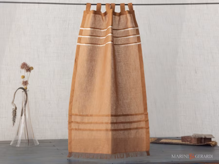 Tendine vetri finestre moderne in lino ruggine