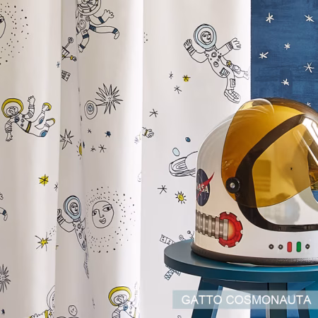 Tessuto tenda a metro cameretta per bambino gatto cosmonauta