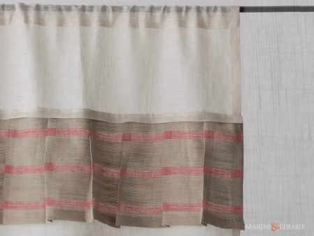 Tende vetro in lino mamtovana righe tunnel passante