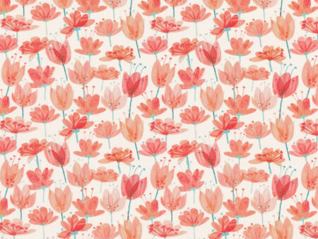 Tessuto a metro per tende campo tulipani rosso tramonto