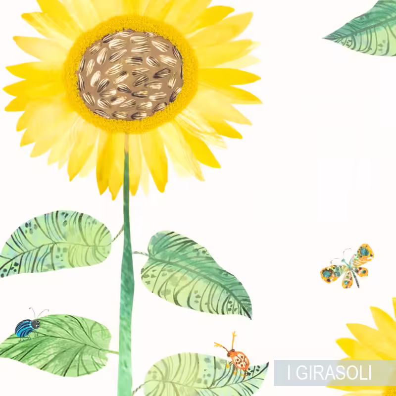 Tessuti tenda per cameretta bimba i girasoli Tessuti tenda per cameretta bimba i girasoli