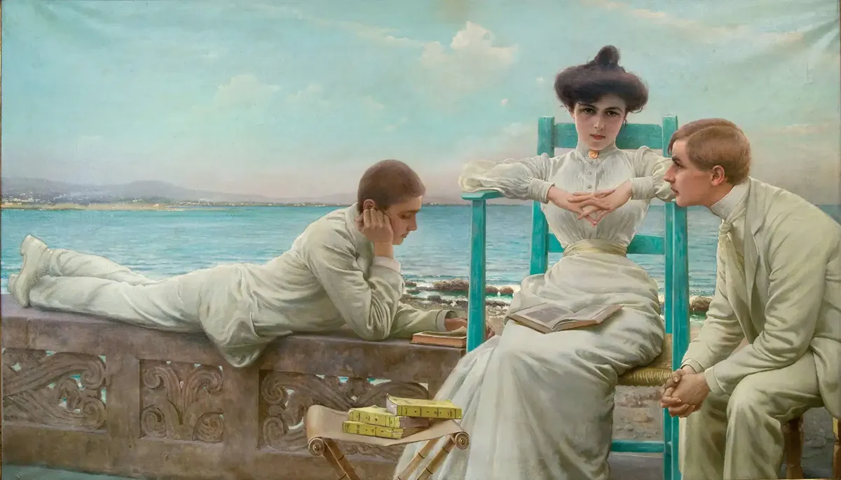 Vittorio matteo corcos in lettura sul mare 1910 Vittorio matteo corcos in lettura sul mare 1910