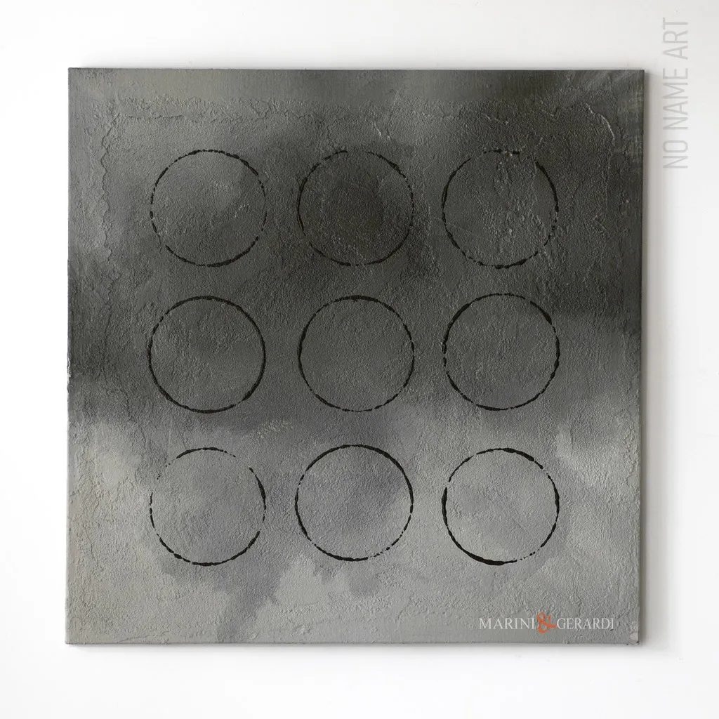 Metafisico m326 9 cerchi 100×100 quadri su tela astratti Metafisico m326 9 cerchi 100×100 quadri su tela astratti