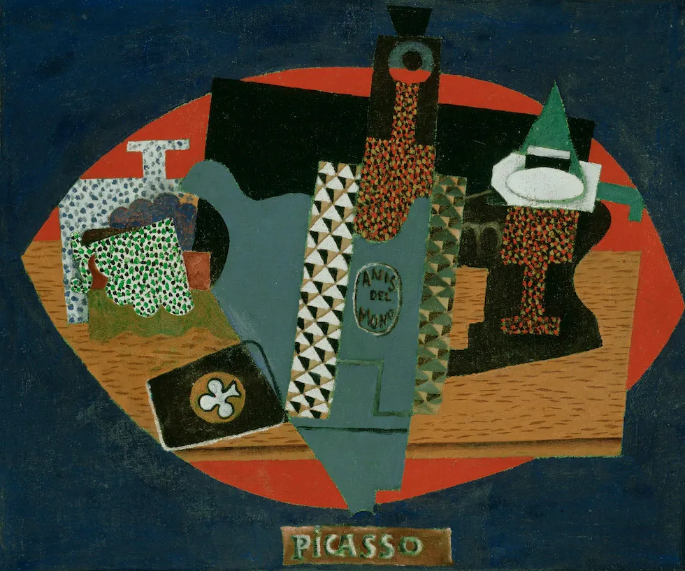 Pablo picasso bottiglia di anis del mono 1915 mostra detroit institute of arts roma
